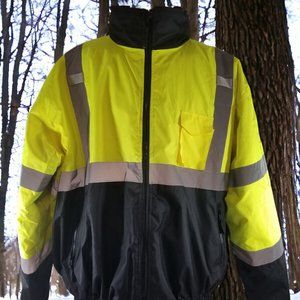 Jacket Wild Wear NWOT Men's 4X ANSI Class 2 High Visibility Yellow Hooded Jacket